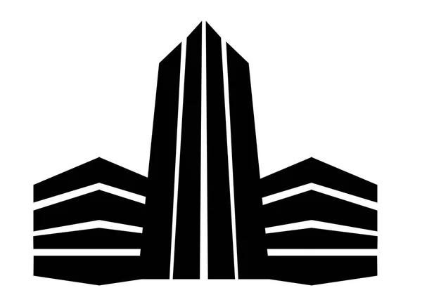 Illustration Logo Bâtiment Sur Fond Blanc — Image vectorielle