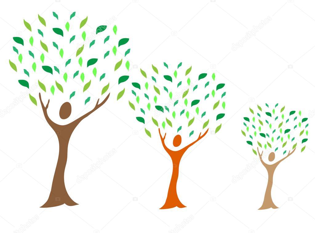 Illustration of family tree design isolated on white background.