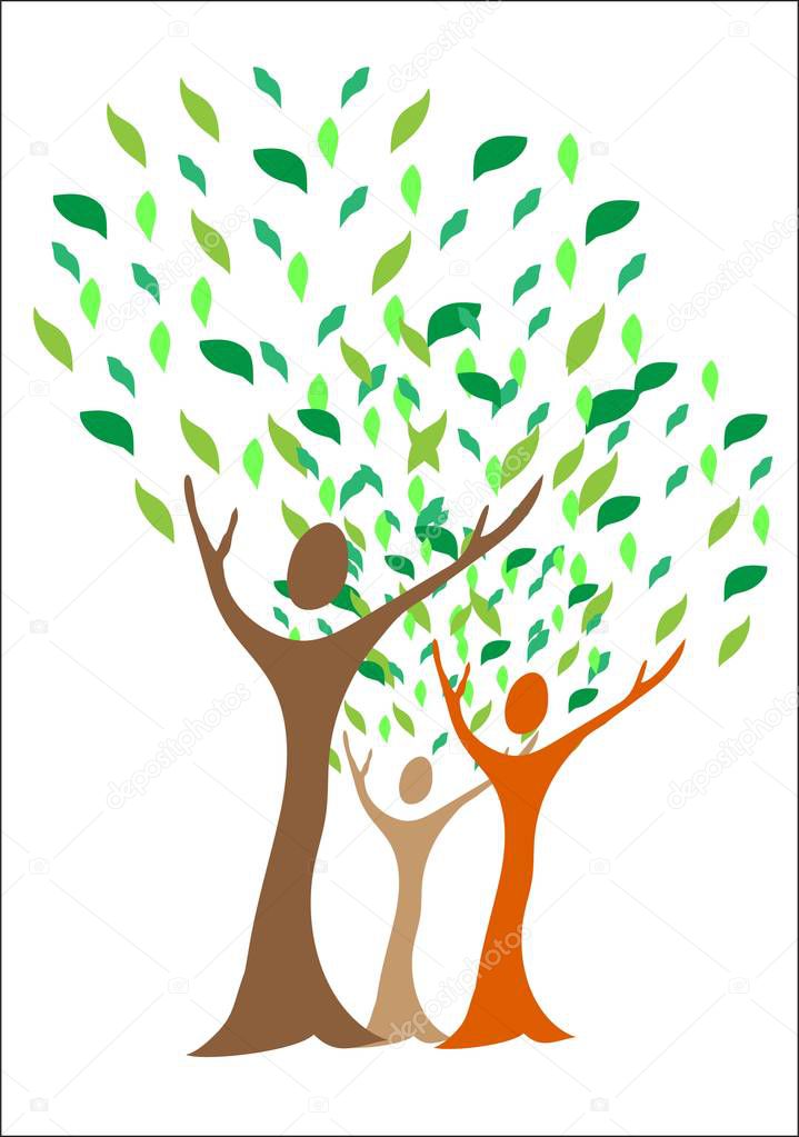 Illustration of family tree design isolated on white background.