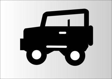 Vintage eski offroad işareti - vektör animasyon