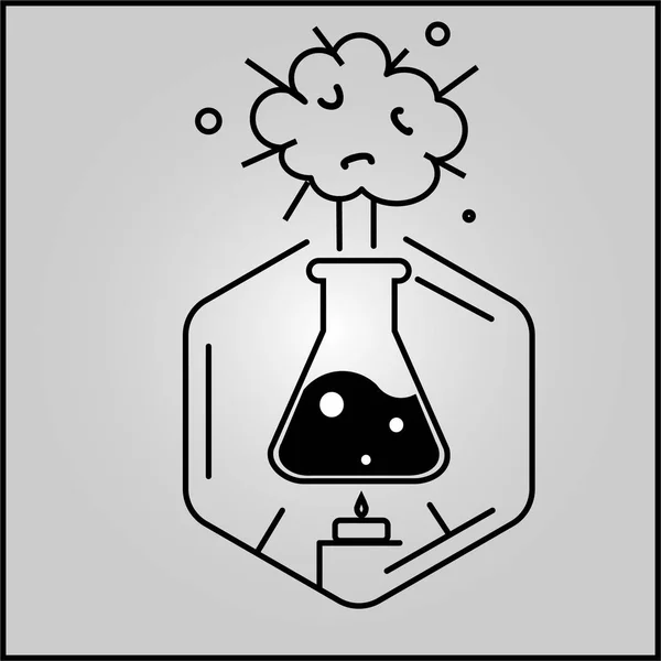 Símbolo Vidro Químico Química Ciência Conceito Vetor Ícone — Vetor de Stock
