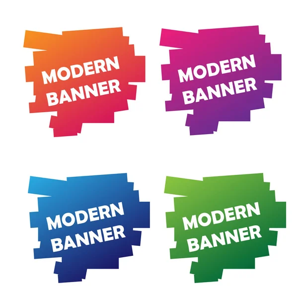 Färg Snygg Rolig Logotyp Moderna Banner Collection — Stock vektor