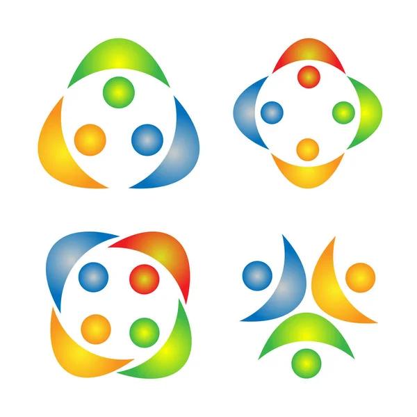 Travail Équipe Logo Éducation Personnes Célébration Symbole Partenaire Icône Groupe — Image vectorielle