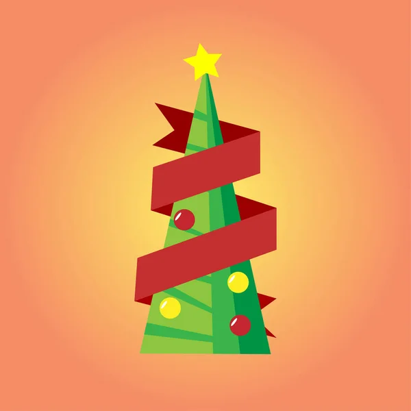 Vert Arbre Noël Logo Vecteur Icône Facile — Image vectorielle