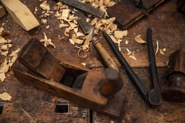 Vecchi Strumenti Tradizionale Opera Arte Legno — Foto Stock