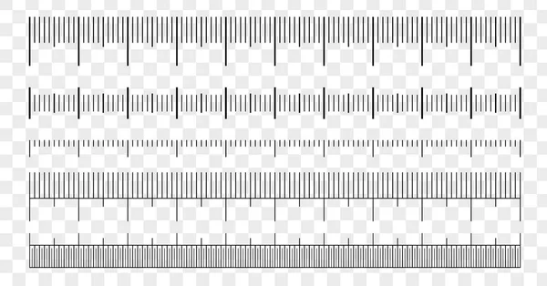 Linjalen Skala Åtgärd Längd Mätning Skala Diagram Isolerade Vektorillustration — Stock vektor