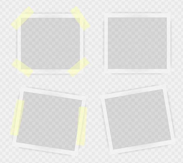 在粘胶带上的方形框架模板包 在透明的背景上隔离阴影 向量例证 — 图库矢量图片