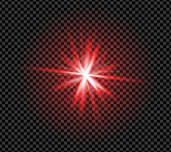 Realistischer Roter Funkeleffekt Isoliert Auf Transparentem Hintergrund Feuerwerk Explosion Galaxie — Stockvektor
