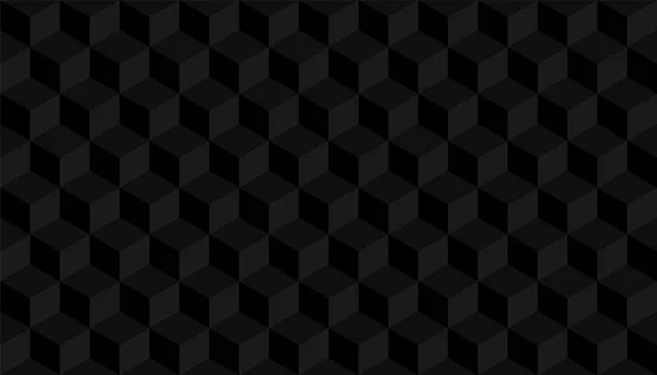 Realistische Schwarze Quadratische Muster Medern Cube Textur Geometrische Symmetrie Hintergrund — Stockvektor