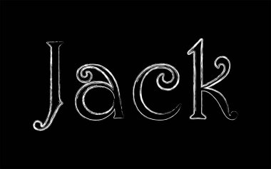 Jack erkek adı. Grunge tarzı. Vintage hystorical yazı sanat tasarım. Lineage kavramı. Eski stil işareti. Vektör çizim