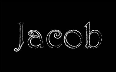 Jacob erkek adı. Grunge tarzı. Vintage hystorical yazı sanat tasarım. Lineage kavramı. Eski stil işareti. Vektör çizim