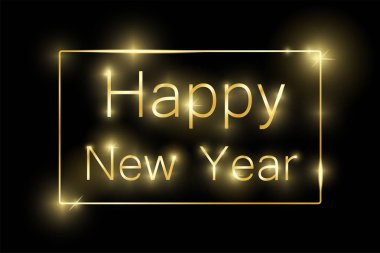 Altın parlak parlayan vintage çerçeve gölgeler izole. Altın lüks gerçekçi sınır. Mutlu yeni yıl kavramı. Noel ve yeni yıl soyut. Vektör çizim