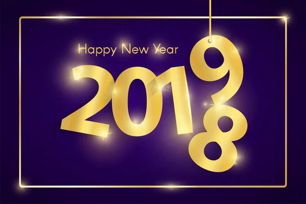 Concepto Violeta Feliz Año Nuevo 2019 Con Números Cortados Papel — Vector de stock
