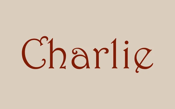 Charlie Männlicher Name Vintage Hystorical Schriftkunst Design Linienkonzept Zeichen Alten — Stockvektor