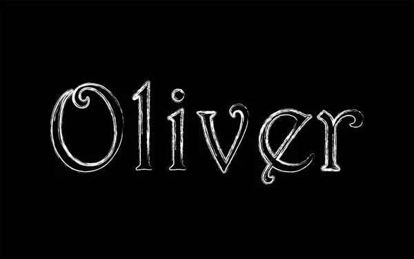 Oliver Erkek Adı Grunge Tarzı Vintage Hystorical Yazı Sanat Tasarım — Stok Vektör