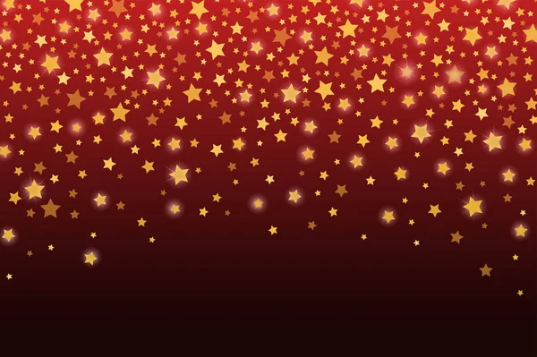 Célébration Étoiles Dorées Confettis Abstraits Festive Étincelante Guirlande Brillant Magique — Image vectorielle