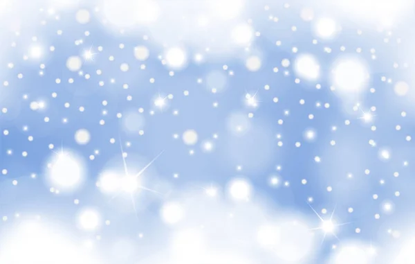 Invierno Azul Brillante Fondo Nieve Cayendo Con Nubes Diseño Tarjetas — Vector de stock