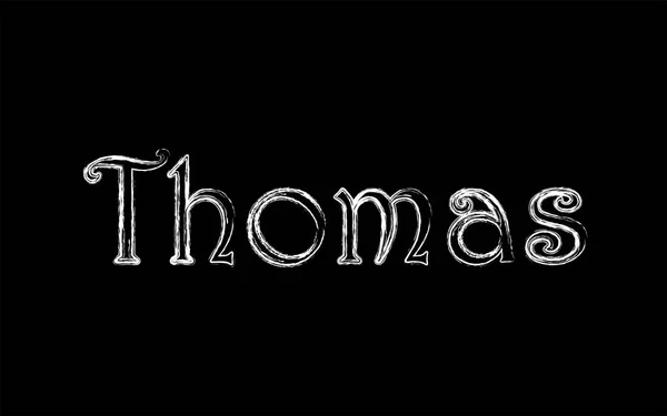 Thomas Männlicher Name Grunge Stil Vintage Hystorical Schriftkunst Design Linienkonzept — Stockvektor