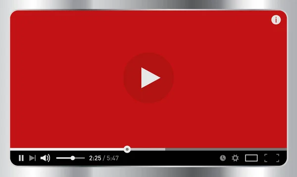 Plantilla Diseño Reproductor Vídeo Moderno Simple Para Aplicaciones Web Móviles — Vector de stock