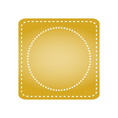 İşlemeli altın şerit damga üzerinde beyaz izole. Kullanılabilir afiş, ödül, satış, simge, logo, etiket vb için. Vektör çizim