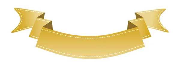 Fita Ouro Bordada Isolada Branco Pode Ser Usado Para Banner —  Vetores de Stock