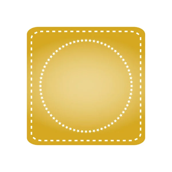 Carimbo Fita Dourada Bordado Isolado Branco Pode Ser Usado Para —  Vetores de Stock