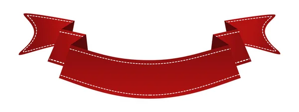 绣的红丝带上白色孤立 可以用于横幅 标签等 矢量图 — 图库矢量图片