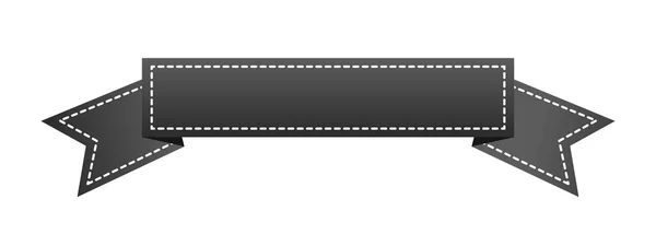 Vyšívané Černé Stuhy Izolované Bílém Lze Použít Pro Banner Ocenění — Stockový vektor