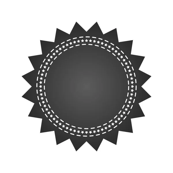 Hímzett Fekete Kerek Szalag Bélyegző Elszigetelt Fehér Használható Banner Díj — Stock Vector