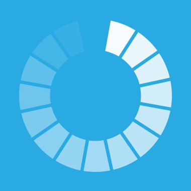 Beyaz yuvarlak mavi arka plan üzerinde izole işareti indirin. Yük simgesi. Veri yükleme bar. Hisse senedi vektör çizim