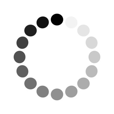 Beyaz arka plan üzerinde izole yuvarlak download işareti. Yük simgesi. Veri yükleme bar. Hisse senedi vektör çizim