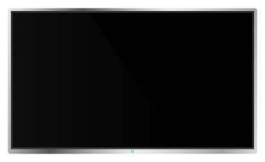 Gerçekçi modern düz 4k Tv izlemek izole üzerinde beyaz arka plan. Boş ekran şablon mockup. Pc ekranda boş kopya alanı. Vektör çizim