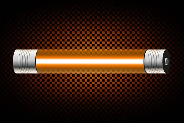 Realistisches Orangefarbenes Neonröhrenlicht Isoliert Auf Dunklem Transparentem Hintergrund Vektorillustration — Stockvektor