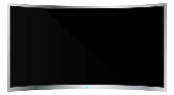 Современный Изогнутый Телевизор Изолированный Белом Фоне Пустой Макет Экрана Пустое — стоковый вектор
