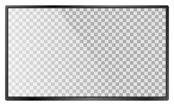 现实的现代平4K 电视显示器隔离在白色背景 空透明屏幕模板模型 屏幕上的空白复制空间 向量例证 — 图库矢量图片