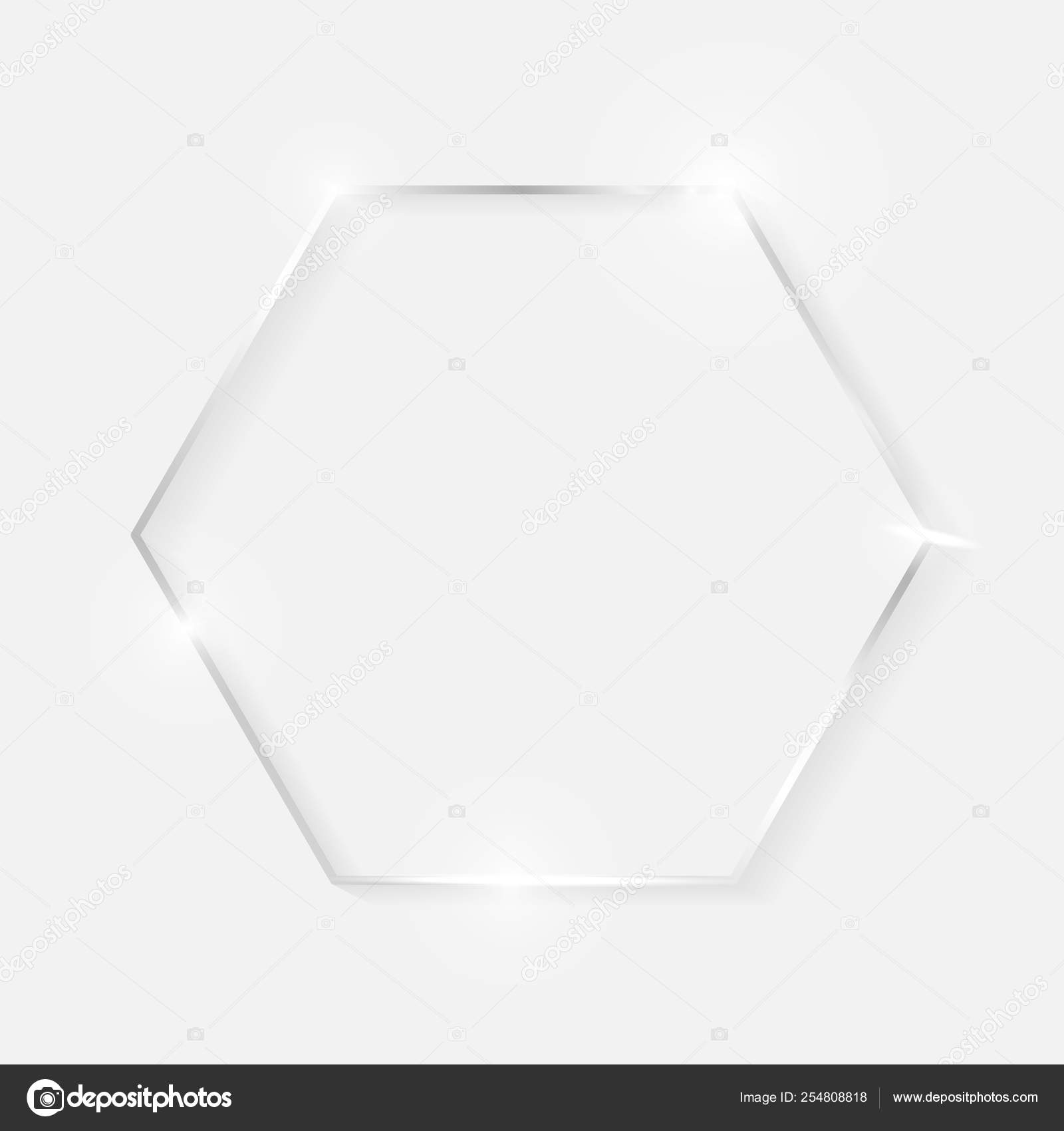흰색 배경에 고립 된 그림자와 실버 반짝 빛나는 빈티지 육각형 프레임. 화이트 골드 럭셔리 현실적인 국경. 결혼식, 어머니 또는  발렌타인 데이 개념입니다. 크리스마스와 새 해 추상입니다. 벡터 스톡 벡터 - ©BoxerX 254808818, image size:1600x1700