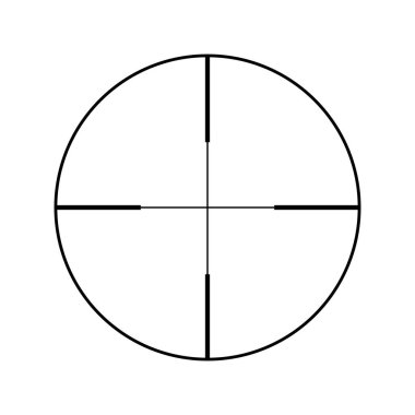 Keskin nişancı tüfeği amacı beyaz izole. Crosshair hedef simgesini seçin. Amaç ateş odak imleci. Bullseye işareti hedefleme. Oyun nişan görme nokta işaretçisi. Vektör çizimi