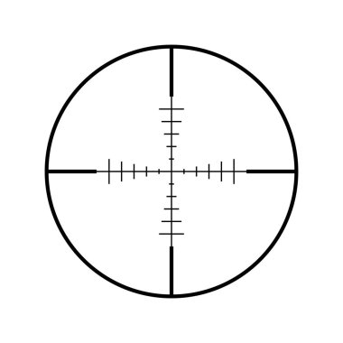 Keskin nişancı tüfeği amacı beyaz izole. Crosshair hedef simgesini seçin. Amaç ateş odak imleci. Bullseye işareti hedefleme. Oyun nişan görme nokta işaretçisi. Vektör çizimi