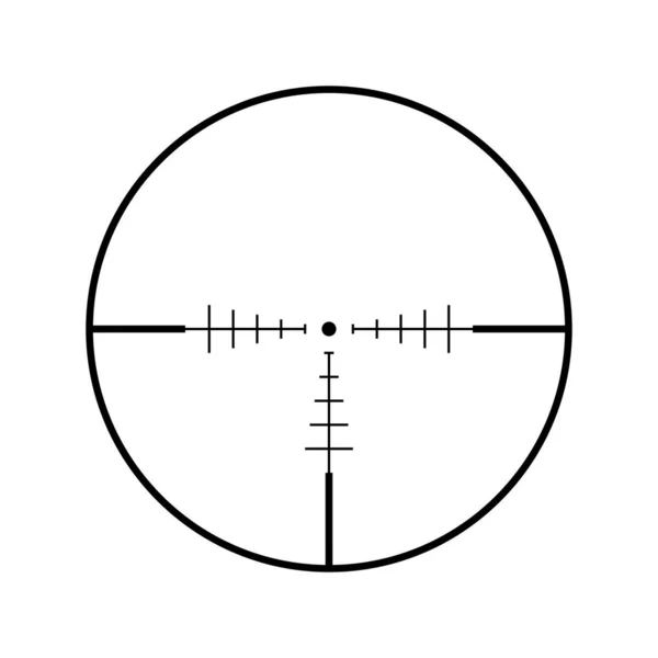 Sniper Rifle AIM geïsoleerd op wit. Crosshair target Kies het bestemmings pictogram. AIM schieten Focus cursor. Bullseye Mark-targeting. Spel gericht zicht stip aanwijzer. Vector illustratie — Stockvector