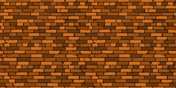 Realistic Seamless Texture Brown Old Brick Wall Shadows Detailed Seamless — Stock Vector