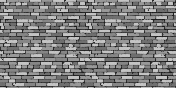 Realistic Seamless Texture Black White Old Brick Wall Shadows Detailed — Stock Vector