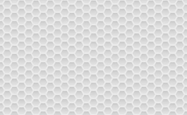 Prata e metal branco mel células hexagonais textura perfeita. Mosaico ou padrão de forma de tecido alto-falante. Conceito de tecnologia. Textura de grade de favo de mel e colmeia geométrica favos de mel hexagonais. Vetor —  Vetores de Stock