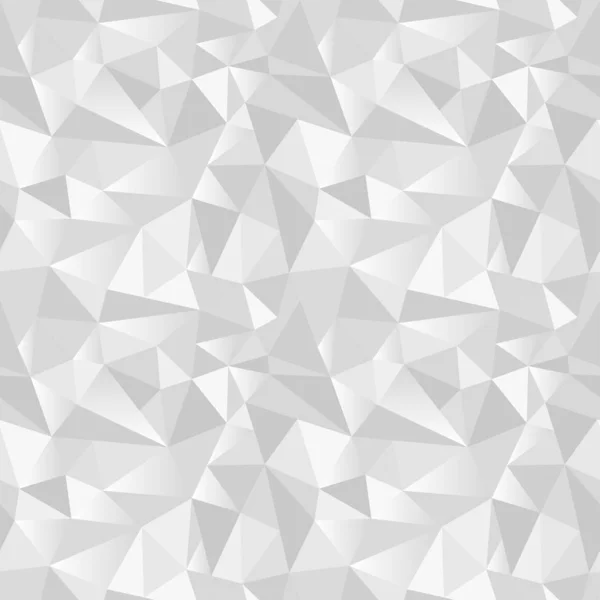 Witte Abstracte Gradiënt Geometrische Gerimpelde Driehoekige Naadloze Laag Poly Stijl — Stockvector