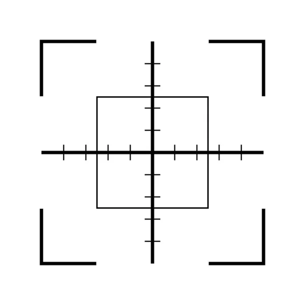 Sniper Rifle AIM geïsoleerd op wit. Crosshair target Kies het bestemmings pictogram. AIM schieten Focus cursor. Bullseye Mark-targeting. Spel gericht zicht stip aanwijzer. Vector illustratie — Stockvector