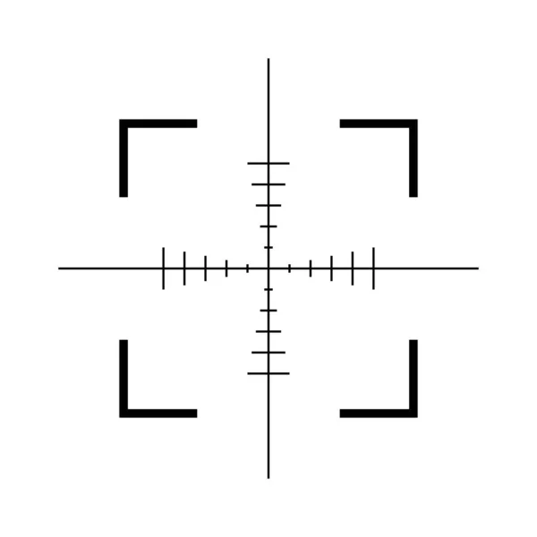 Rifle atirador objetivo isolado em branco. Alvo Crosshair escolher ícone de destino. Apontar atirar cursor foco. Alvo de alvo de alvo. Jogo apontando ponteiro ponto de vista. Ilustração vetorial — Vetor de Stock