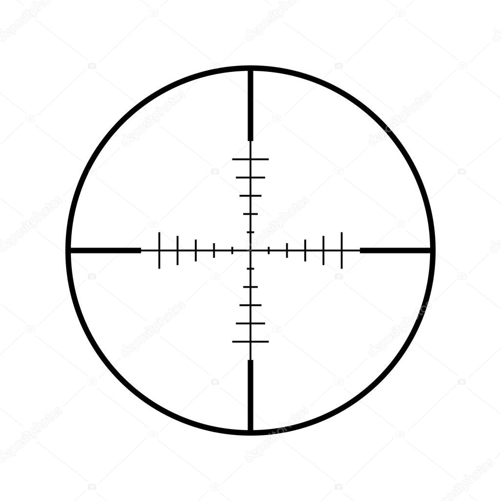 Punto de mira del objetivo y símbolo de la mira rifle de francotirador  apunta a un fondo vector militar de la vista