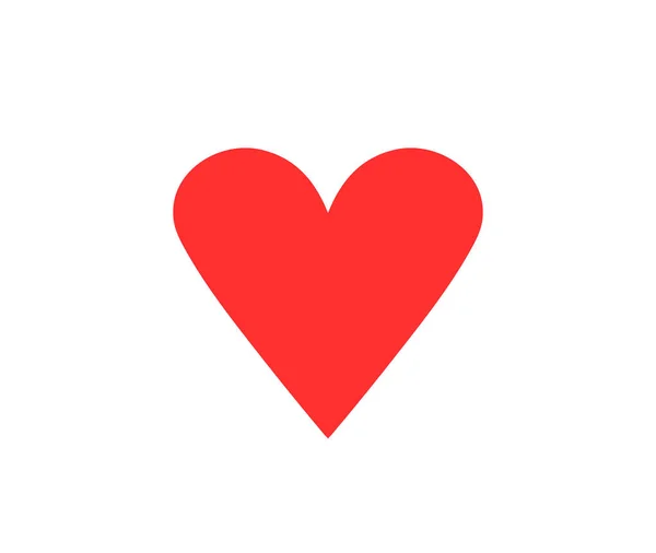 Signo rojo del corazón aislado en blanco. Icono de San Valentín. Forma dibujada a mano. Ilustración vectorial — Vector de stock
