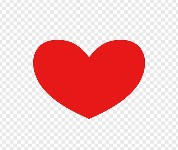 Signo rojo del corazón aislado sobre fondo transparente. Icono de San Valentín. Forma de corazón dibujado a mano. Concepto del Día Mundial del Corazón. Icono de amor. Ilustración vectorial — Archivo Imágenes Vectoriales