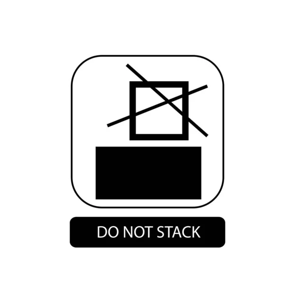 Teken niet stapelen. Plat verpakkings symbool. E-mail box-pictogram geïsoleerd op wit. Vector illustratie — Stockvector