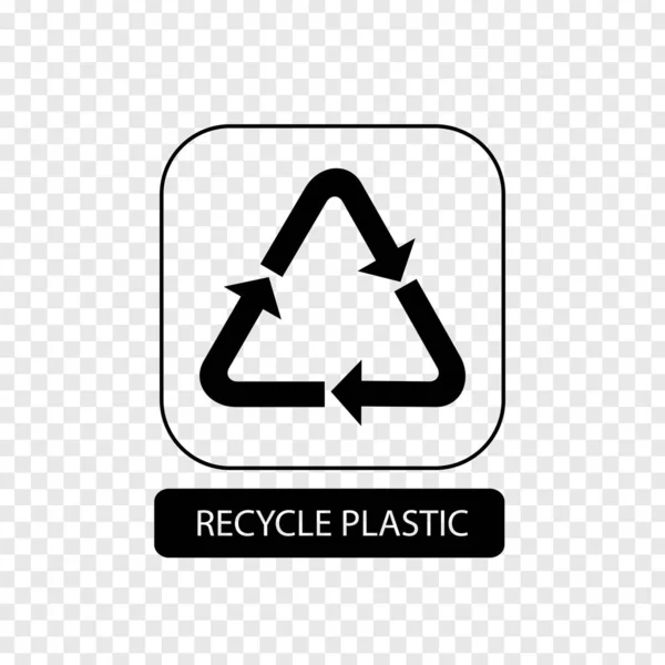 Recycle plastic sign. Flat packaging symbol. Mail box icon isolated on transparent background. Mail icon. Vector illustration — Stock Vector